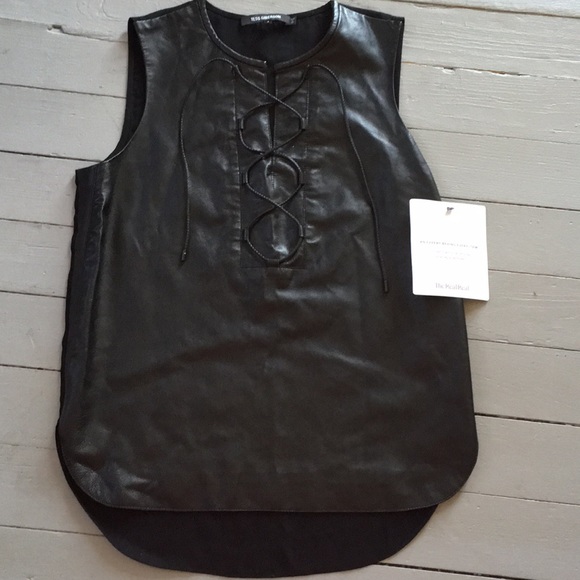 Tess Giberson Tops - Tess Giberson black sleeveless top w/lace up front